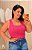 Regata Alça Larga Ribana Rosa Plus Size - Imagem 1