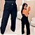 Calça Jeans Wide Leg Cargo PB Barbara Preta Plus Size - Imagem 1