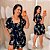Conjunto Estampado Jasmine Preto Plus Size - Imagem 1