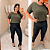 Blusão Visco Yasmin Verde Militar Plus Size - Imagem 3