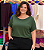Blusão Visco Yasmin Verde Militar Plus Size - Imagem 1
