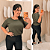 Blusão Visco Yasmin Verde Militar Plus Size - Imagem 1