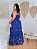 Vestido Alça Farm Bordado Azul Royal Flor Plus Size - Imagem 4