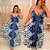 Vestido Lenço Adrieli Floral Azul e Branco Plus Size - Imagem 2