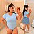 Body Ribana Manga Azul BB Plus Size - Imagem 1