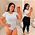 Body Ribana Manga Branco Plus Size - Imagem 1