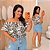 Cropped Ciganinha Vip Estampado Preto e Branco Plus Size - Imagem 1