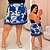 Short Saia Carla Estampado Azul e Branco Plus Size - Imagem 1