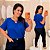 Blusa Manga Duna Beatriz Azul Plus Size - Imagem 1