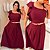 Conjunto Bruna Babado Vinho Plus Size - Imagem 3