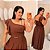 Conjunto Bruna Babado Marrom Plus Size - Imagem 1