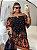 Vestido Giovana Estampado Preto e Amarelo Plus Size - Imagem 1
