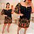 Vestido Giovana Estampado Preto e Amarelo Plus Size - Imagem 2