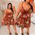 Vestido Vip Mayara Marrom Estampado Plus Size - Imagem 3