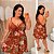 Vestido Vip Mayara Marrom Estampado Plus Size - Imagem 1