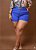 Short Alfaiataria Francine Azul Plus Size - Imagem 1
