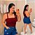Cropped Elastex Alça Marsala Plus Size - Imagem 1