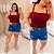 Cropped Elastex Alça Marsala Plus Size - Imagem 4