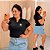 T shirt Brasil Botão Preta Plus Size - Imagem 1