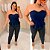 Blusa Bata Modal Ester Azul Marinho Plus Size - Imagem 4