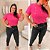 T shirt Bordada Coração Luiza Pink Plus Size - Imagem 4