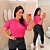 T shirt Bordada Coração Luiza Pink Plus Size - Imagem 1