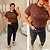 T shirt Bordada Coração Luiza Marrom Plus Size - Imagem 3