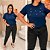 T shirt Bordada Coração Luiza Azul Plus Size - Imagem 3
