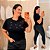 T shirt Bordada Coração Luiza Preta Plus Size - Imagem 1