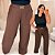 Calça Pantalona Cinto Vip Marrom Plus Size - Imagem 1