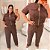 Conjunto Alice Moletinho Ziper Marrom Plus Size - Imagem 3