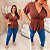 Blusa Canelada Thais Marrom Plus Size - Imagem 3