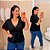 Blusa Canelada Thais Preta Plus Size - Imagem 1