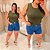 Blusa Regata Fit Laís Verde Militar Plus Size - Imagem 3