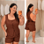 Conjunto Botão Larissa Marrom Plus Size - Imagem 1