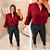 Blusa Manga Botão Vinho Sabrina Plus Size - Imagem 3