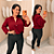 Blusa Manga Botão Vinho Sabrina Plus Size - Imagem 1