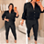 Blusa Manga Botão Preta Sabrina Plus Size - Imagem 3