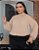 Blusa Manga Reina Bege Plus Size - Imagem 1
