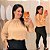 Blusa Manga Reina Bege Plus Size - Imagem 1