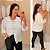 Camisa Manga Punho Branca Plus Size - Imagem 1