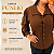 Camisa Manga Punho Azul Marinho Plus Size - Imagem 2