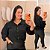 Camisa Manga Punho Preta Plus Size - Imagem 1