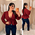 Blusa Manga Lana Batinha Vinho Plus Size - Imagem 1