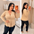 Blusa Manga Longa Pamela Bata Bege Plus Size - Imagem 1