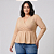 Blusa Manga Longa Pamela Bata Bege Plus Size - Imagem 1