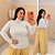 Blusa Manga Olivia Gola Alta Branca Plus Size - Imagem 1