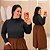 Blusa Manga Olivia Gola Alta Preta Plus Size - Imagem 1
