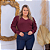 Blusa Manga Ariane Gola V Vinho Plus Size - Imagem 1