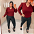 Blusa Manga Ariane Gola V Vinho Plus Size - Imagem 2